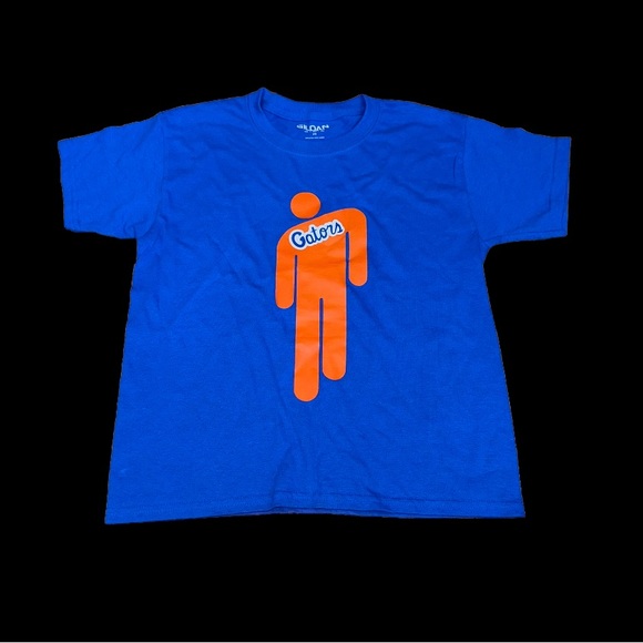 UF University Of Florida Gators Blue Orange Person Tee Shirt Youth Size Small - Picture 1 of 4